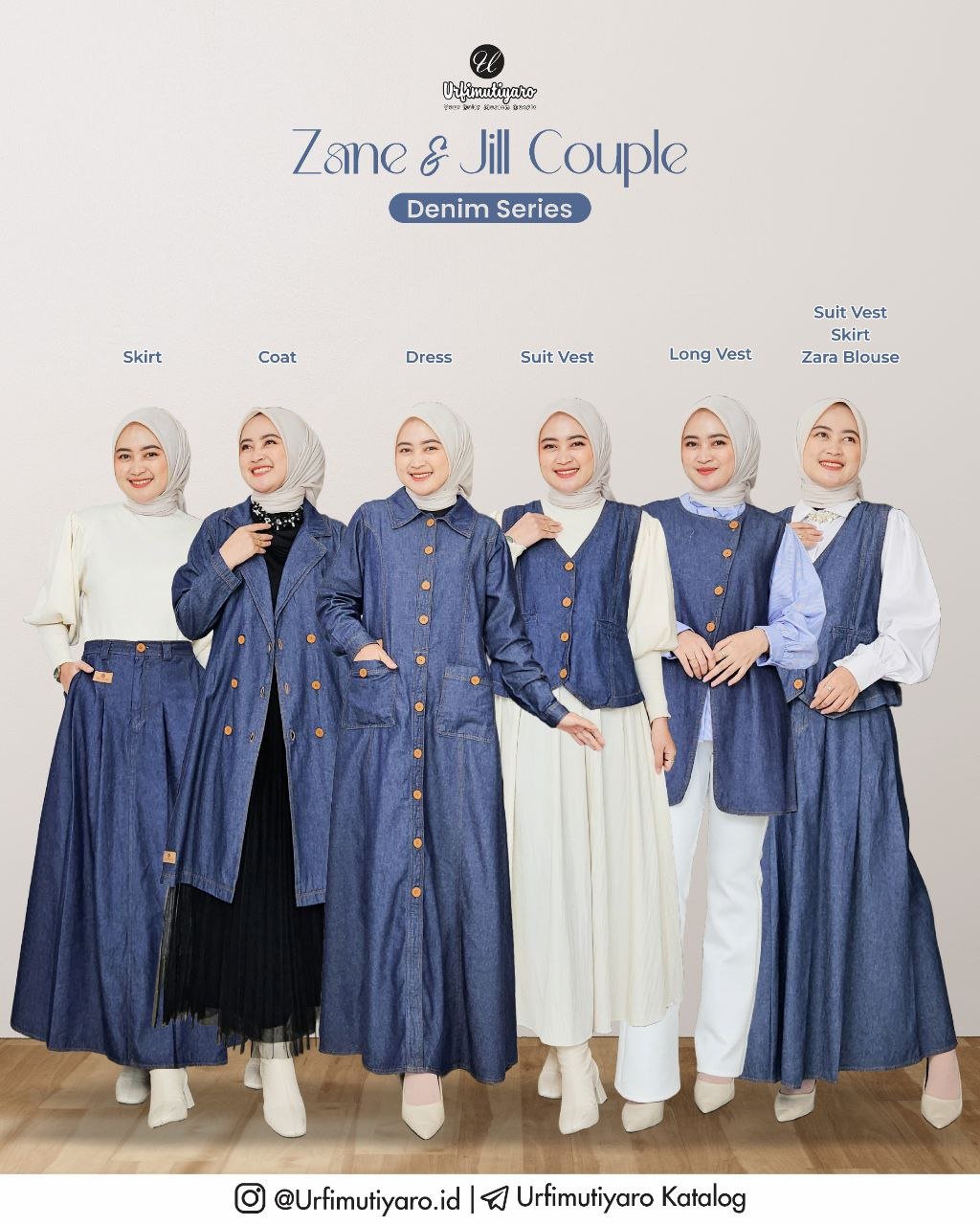 JILL DENIM SUIT VEST - Gambar 3