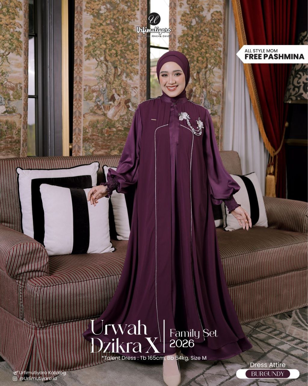 URWAH X DZIKRA BURGUNDY - Gambar 2