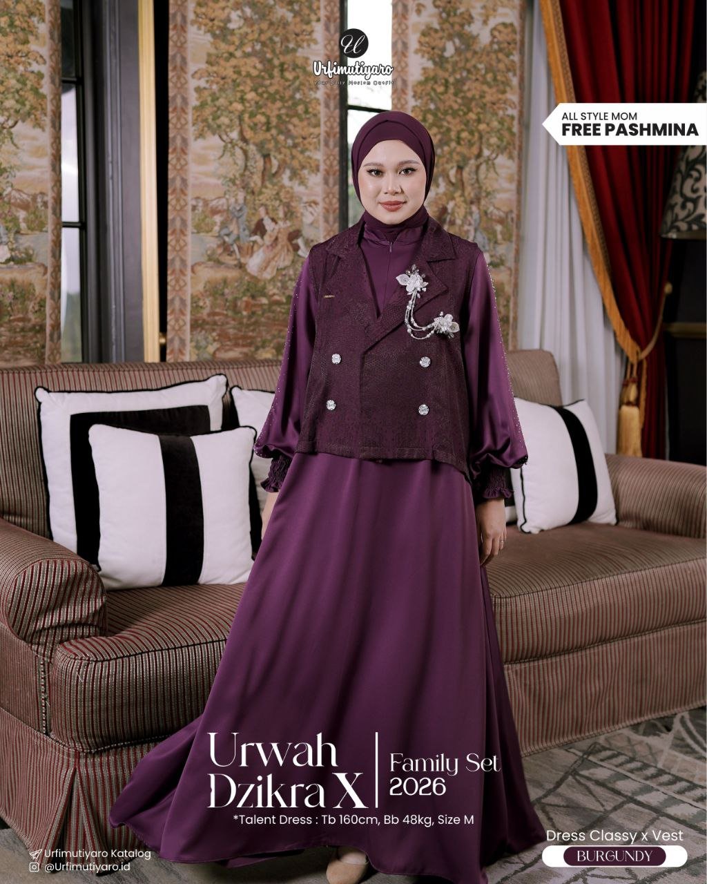 URWAH X DZIKRA BURGUNDY - Gambar 3