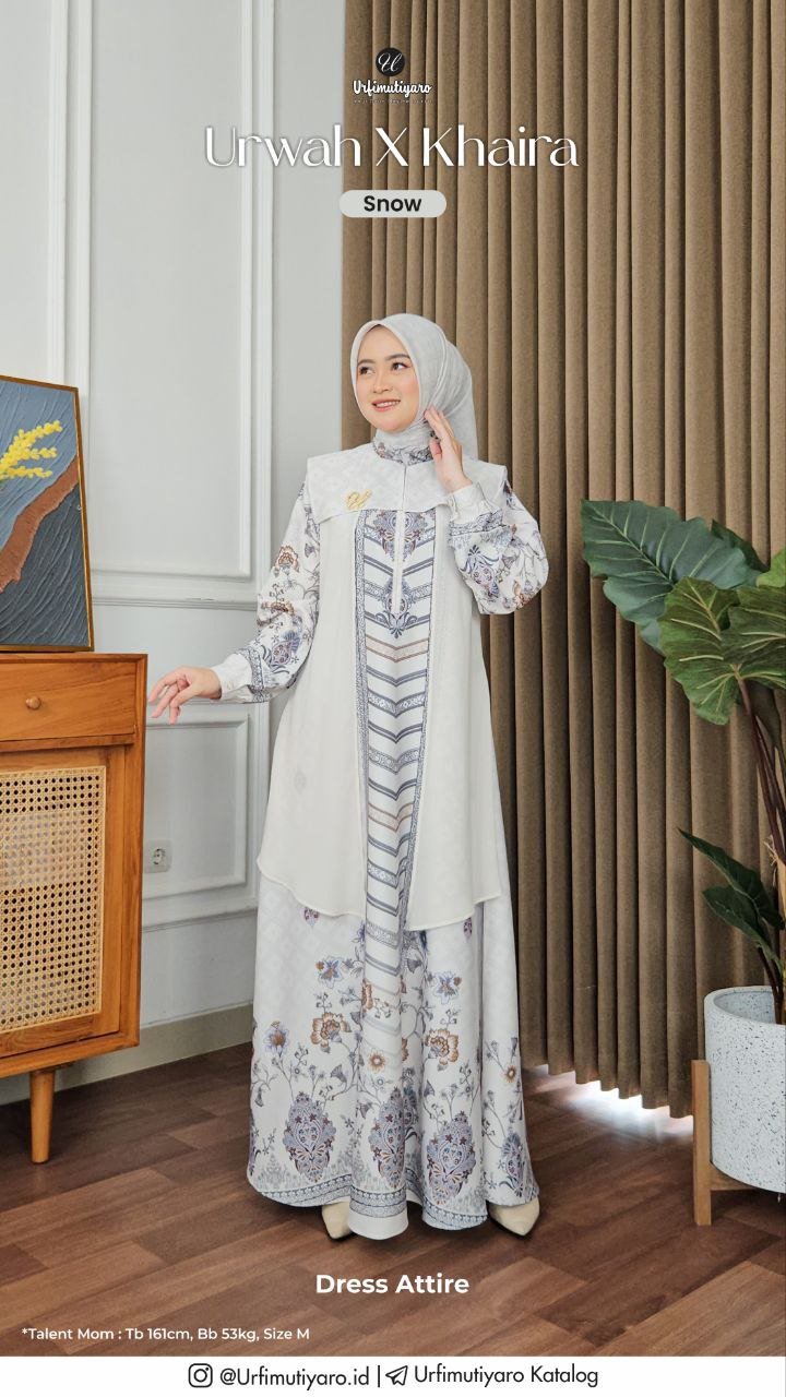 KHAIRA DRESS SNOW - Gambar 5