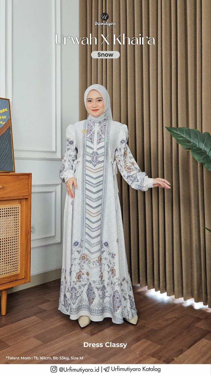 KHAIRA DRESS SNOW - Gambar 2