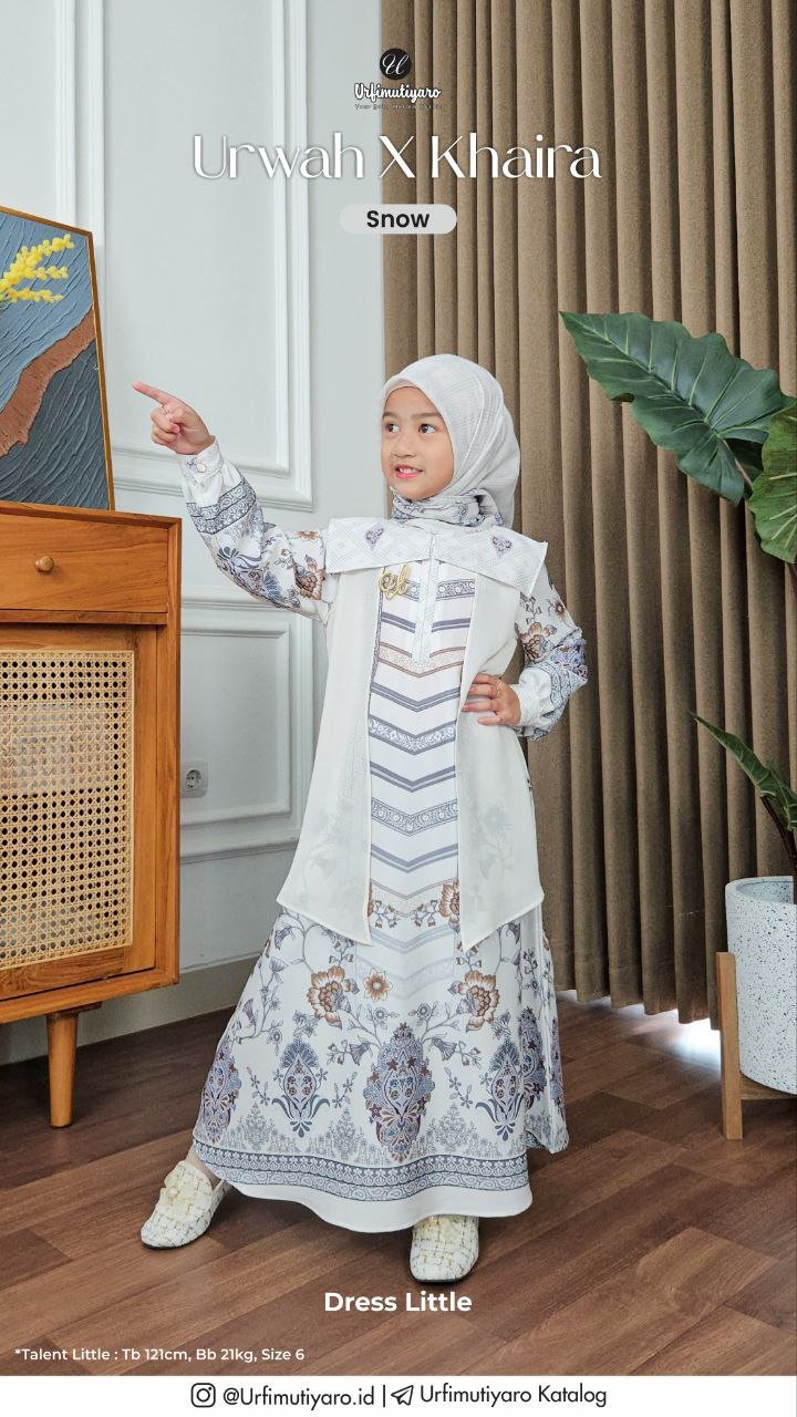 KHAIRA DRESS SNOW - Gambar 4
