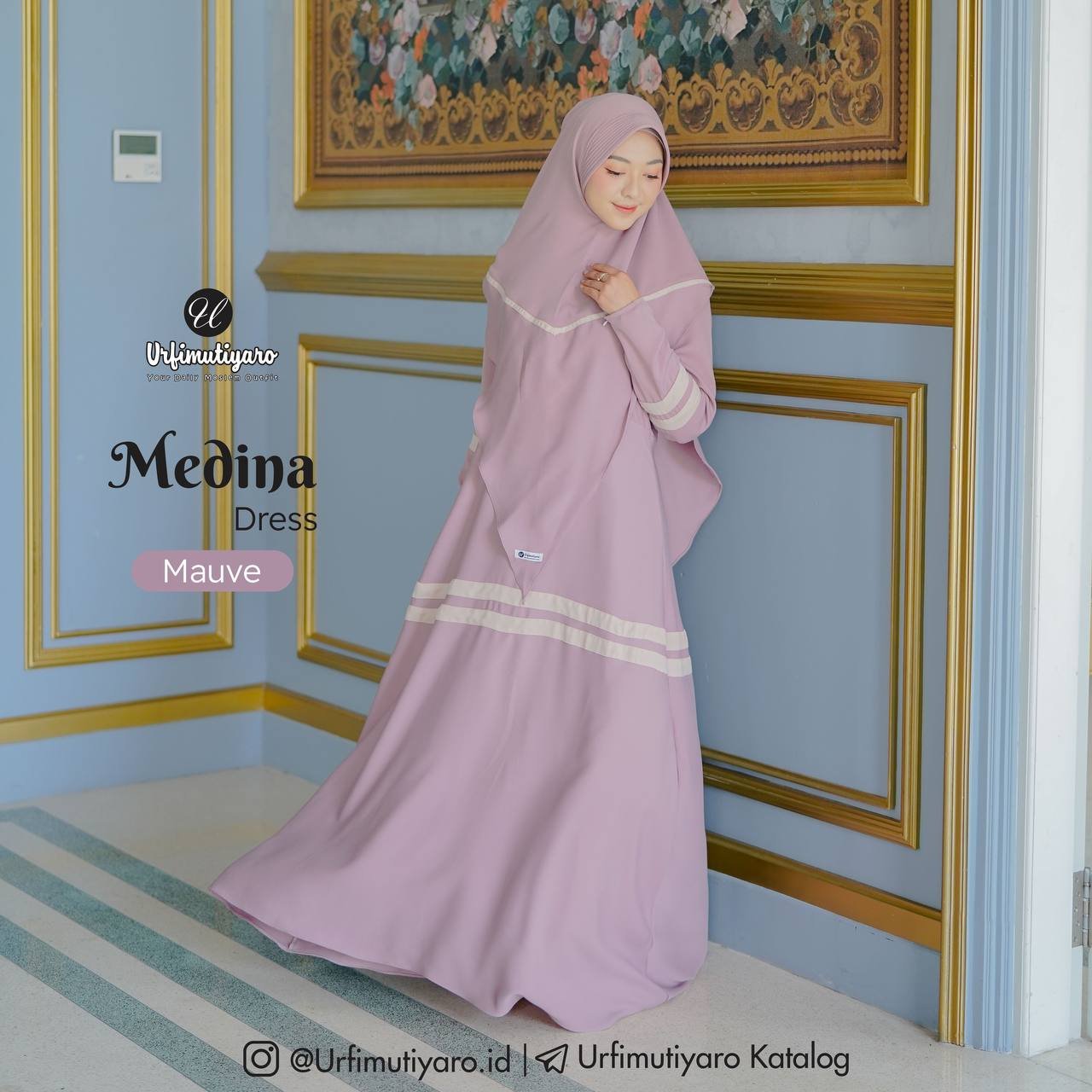 FAMSET MECCA MEDINA MAUVE - Gambar 3