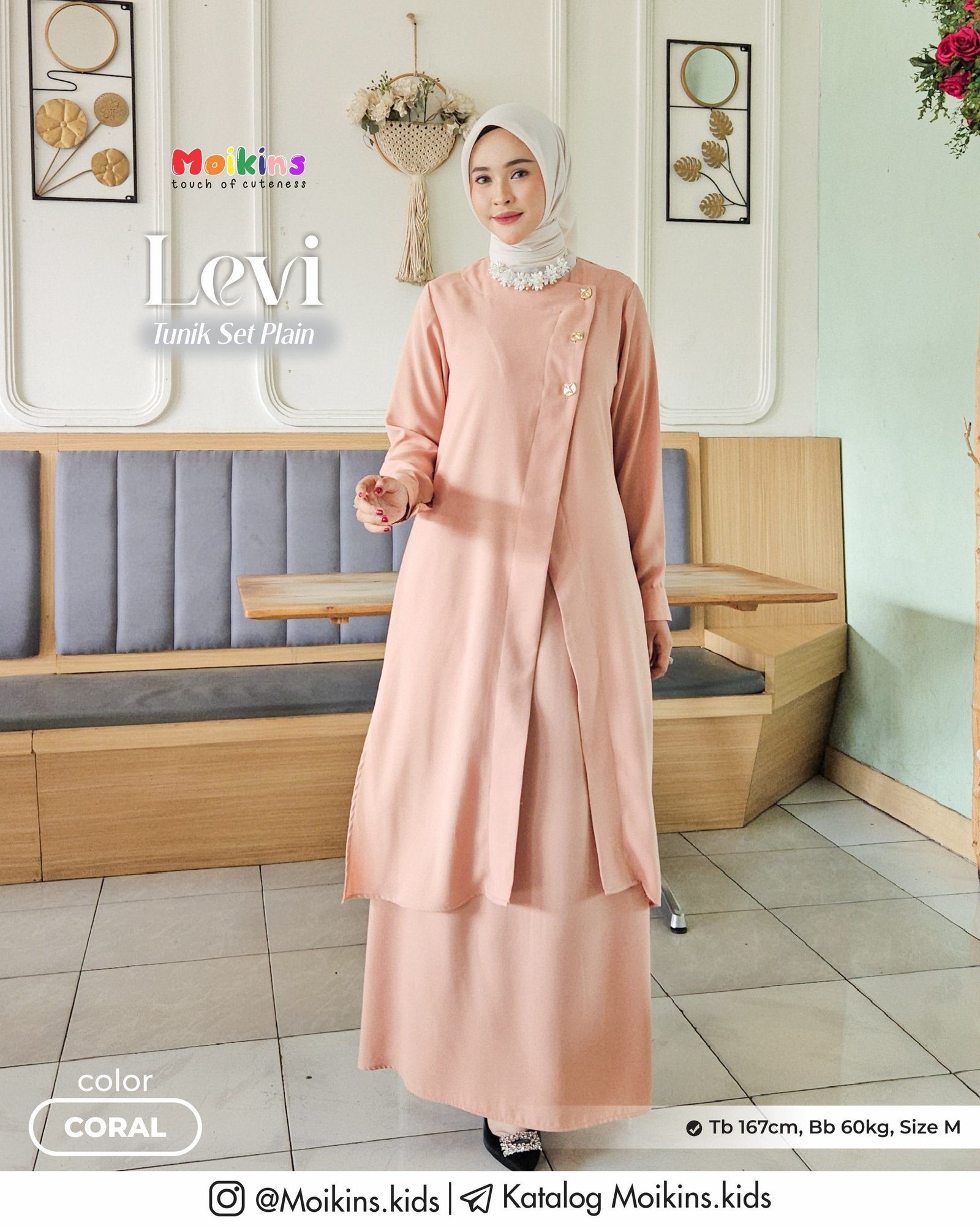 LEVI TUNIK SET PLAIN - Gambar 3