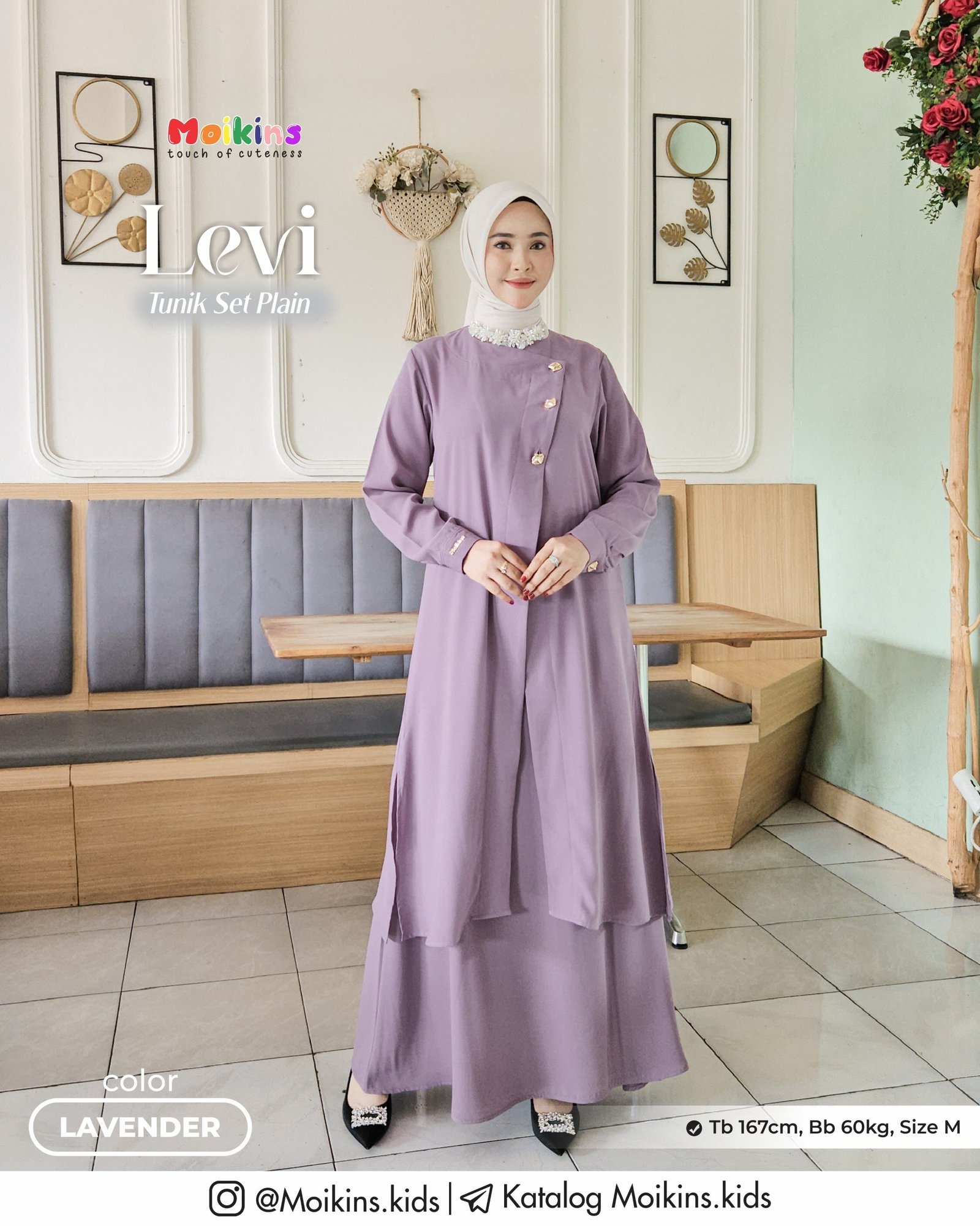LEVI TUNIK SET PLAIN - Gambar 6